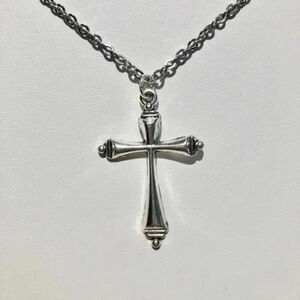 Lovely Christian Cross Steel Necklace NWT